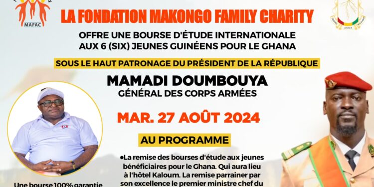 MAFAC: Offre les bourses d’études à six jeunes pour le Ghana au nom du Général Mamadi Doumbouya